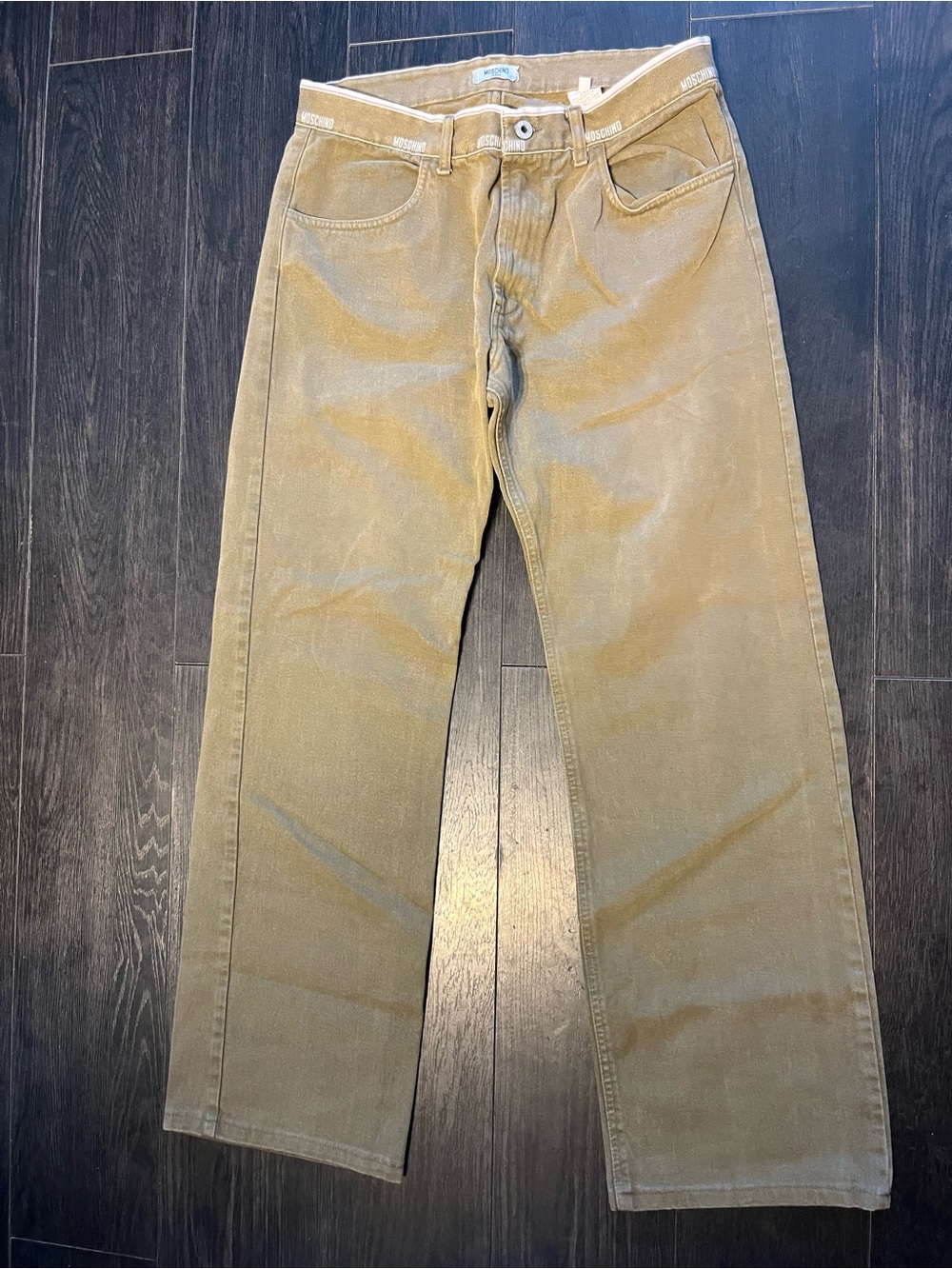 Moschino Men's Trousers in Khaki Tan